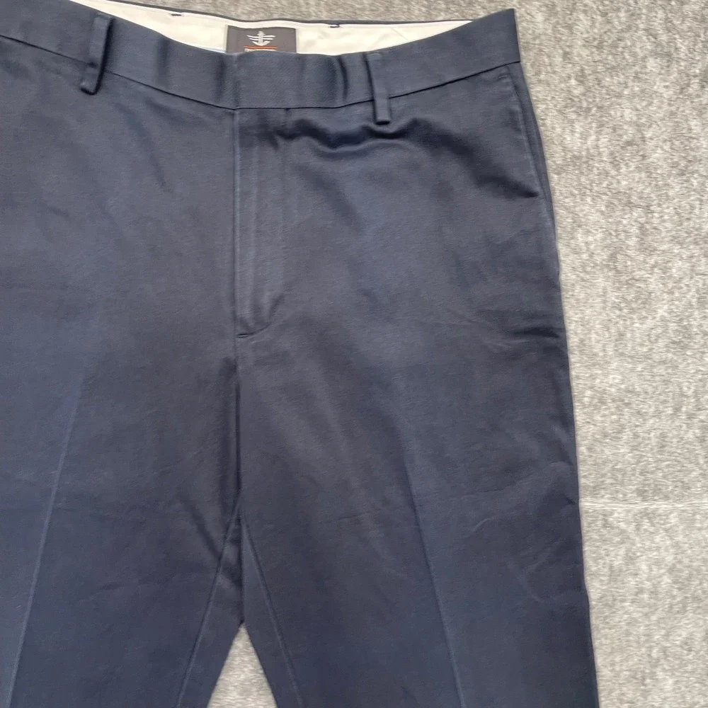 Dockers Pants Mens 32x32  Essential Khaki D2 Straight Fit Cotton Chinos Blue